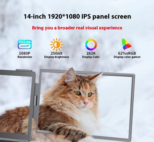 14-inch Dual-screen Portable Monitor Laptop With Wall-mounted External