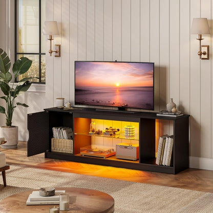 LED TV Stand for 55/60/65 Inch TV, Gaming Entertainment Center with