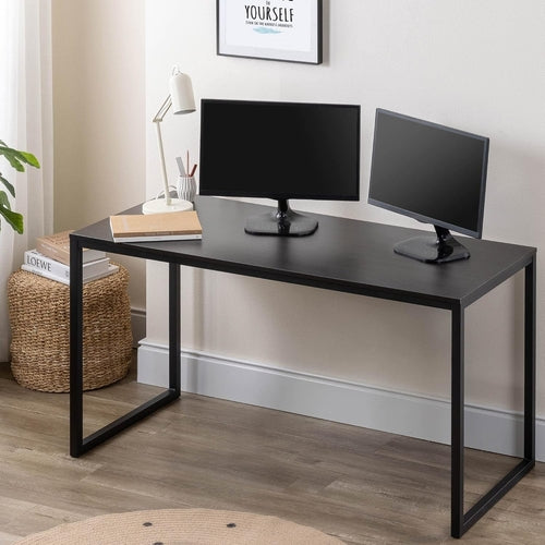 Jennifer 55 Inch Black Frame Desk, Computer Workstation, Office Desk,