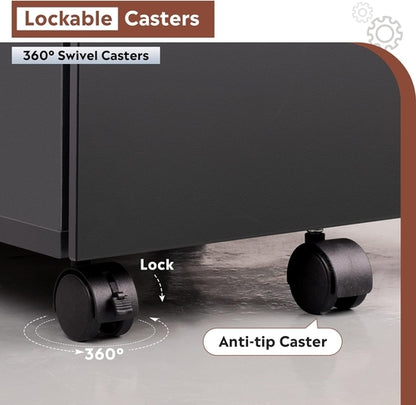 3 Drawer File Cabinet with Lock, Small Rolling Filing Cabinet under