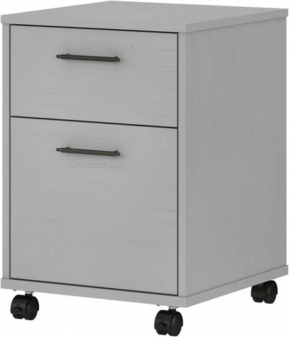 Bush Furniture Key West 2 Drawer Rolling File Cabinet in Cape Cod Gray