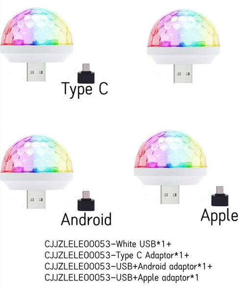 Light Stage Effect USB 5V Disco Ball DJ Party Holiday Lighting