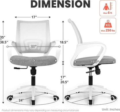 Office Chair Computer Desk Chair Gaming Ergonomic Mid Back Cushion