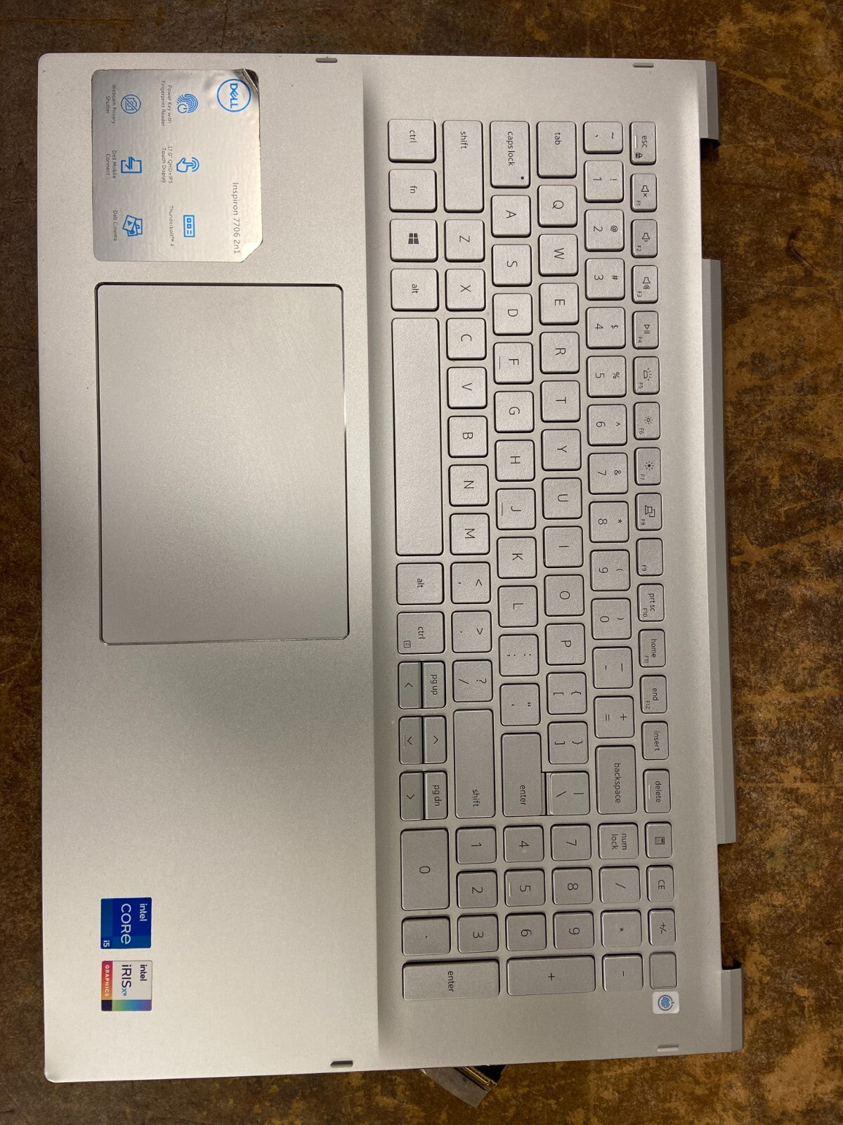 DELL INSPIRON 7706 17.3" Keyboard/trackpad FULL ASSEMBLY W/Video Cable GRADE B+