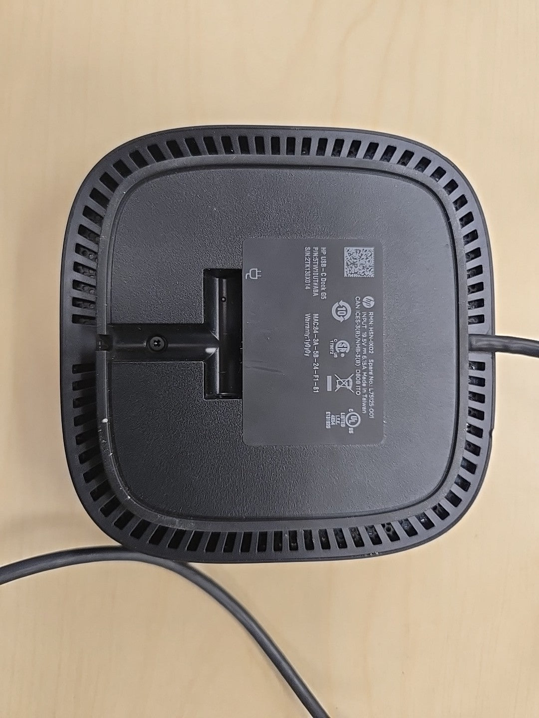 HP G5 USB-C Docking Station - Black (5TW10UT#ABA)