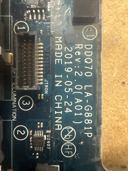 DELL AREA 51M LA-G881P Motherboard has a stripped GPU screw and 2nd DC-IN Broken