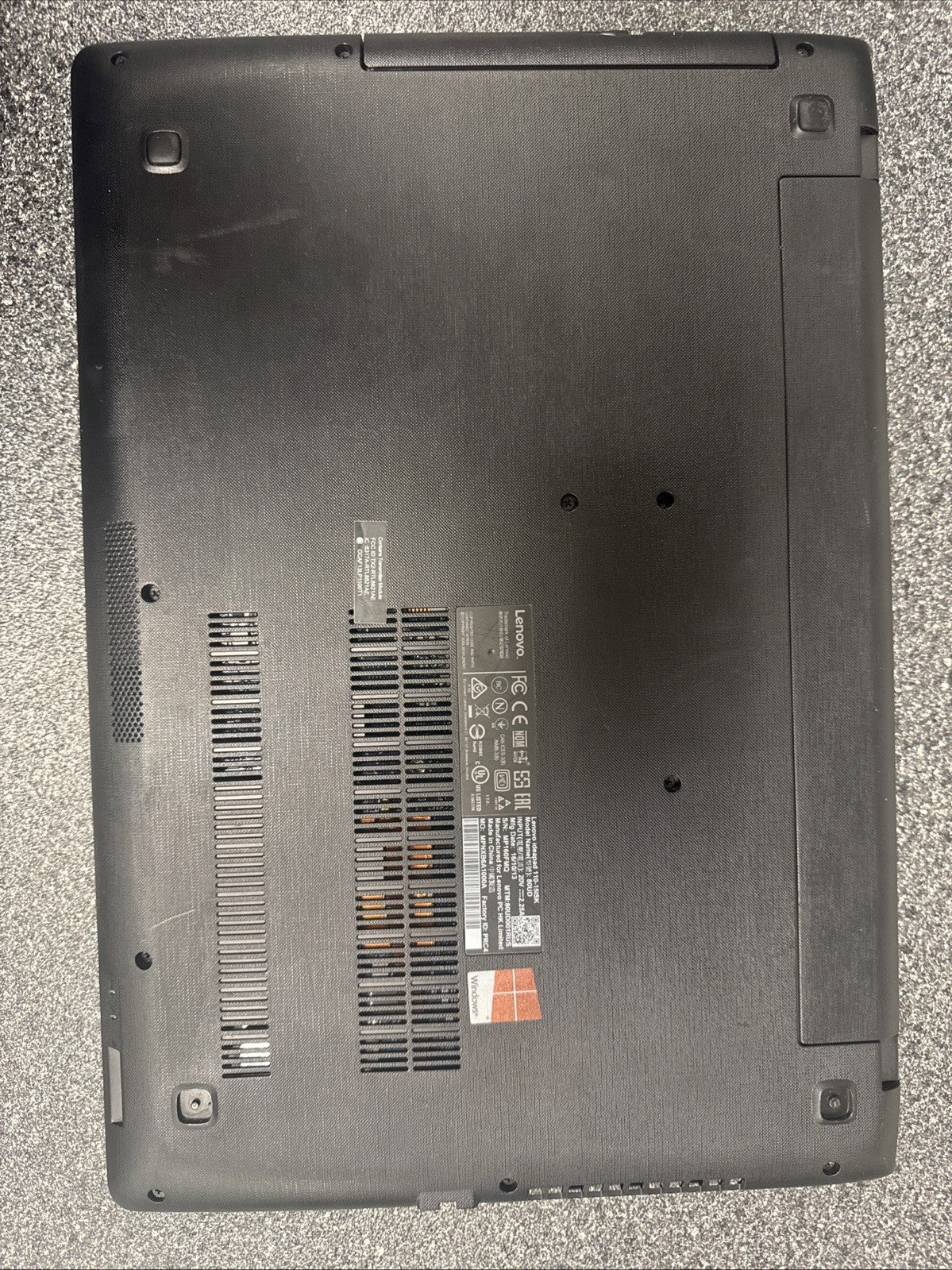 Lenovo IdeaPad 110‑15ISK –15.6" –Black–80UD BATTERY NOT TESTED AND SCRATCHES!!!!