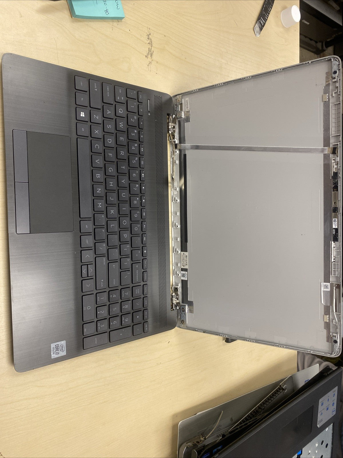 HP 15-dw Palmrest w/Touchpad Keyboard Broken Frame W/ Bad Motherboard