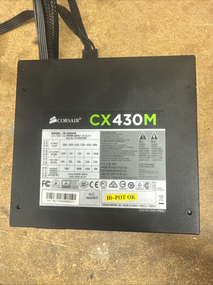 Corsair CX430M 430W 75-002016 Desktop Power Supply MISSING CABLES!!!!