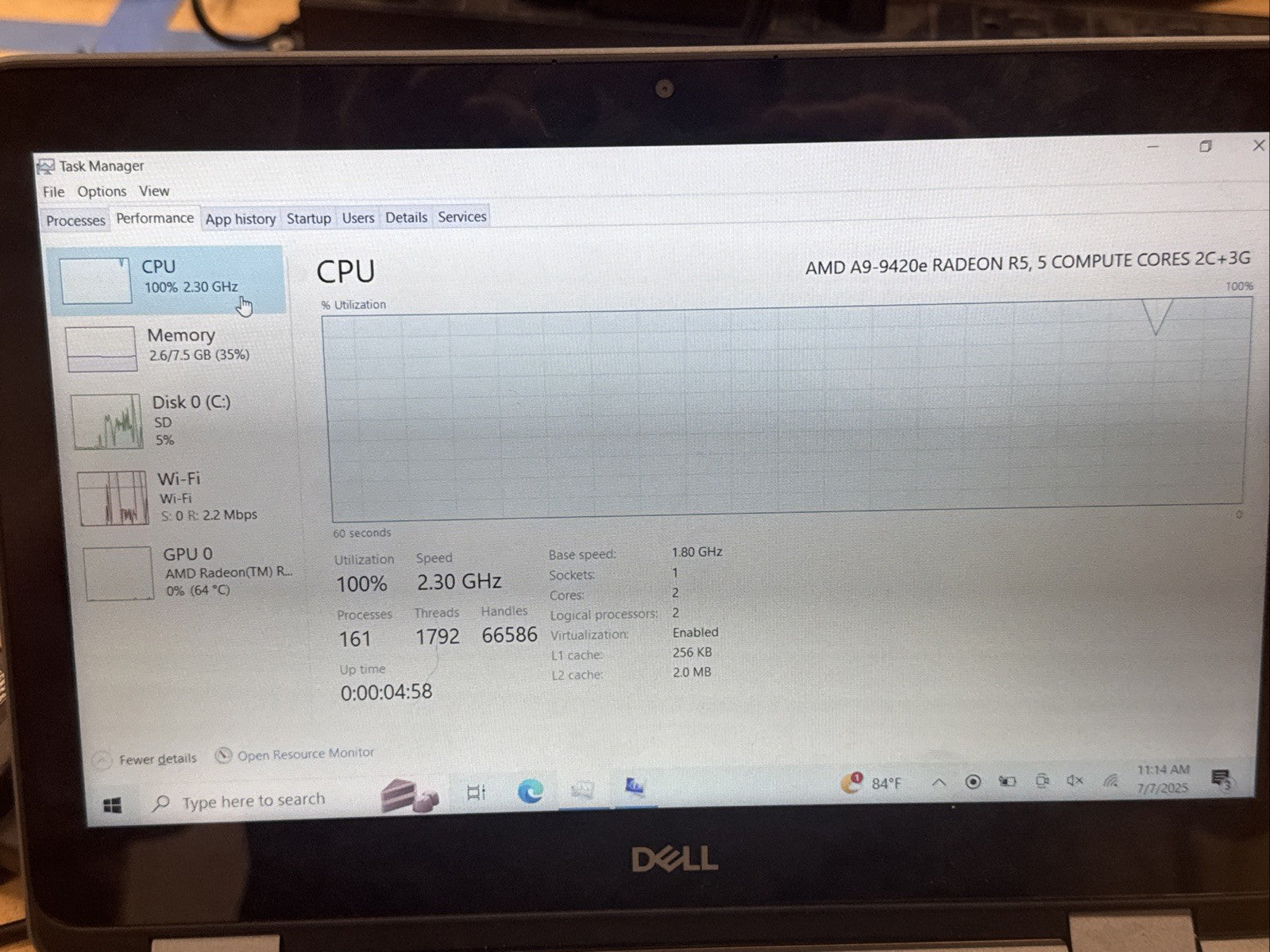 Dell Inspiron 11 3195,  2 in 1,  120GB 8GB AMD R5, BAD HINGE AND SCRATCHES ON IT