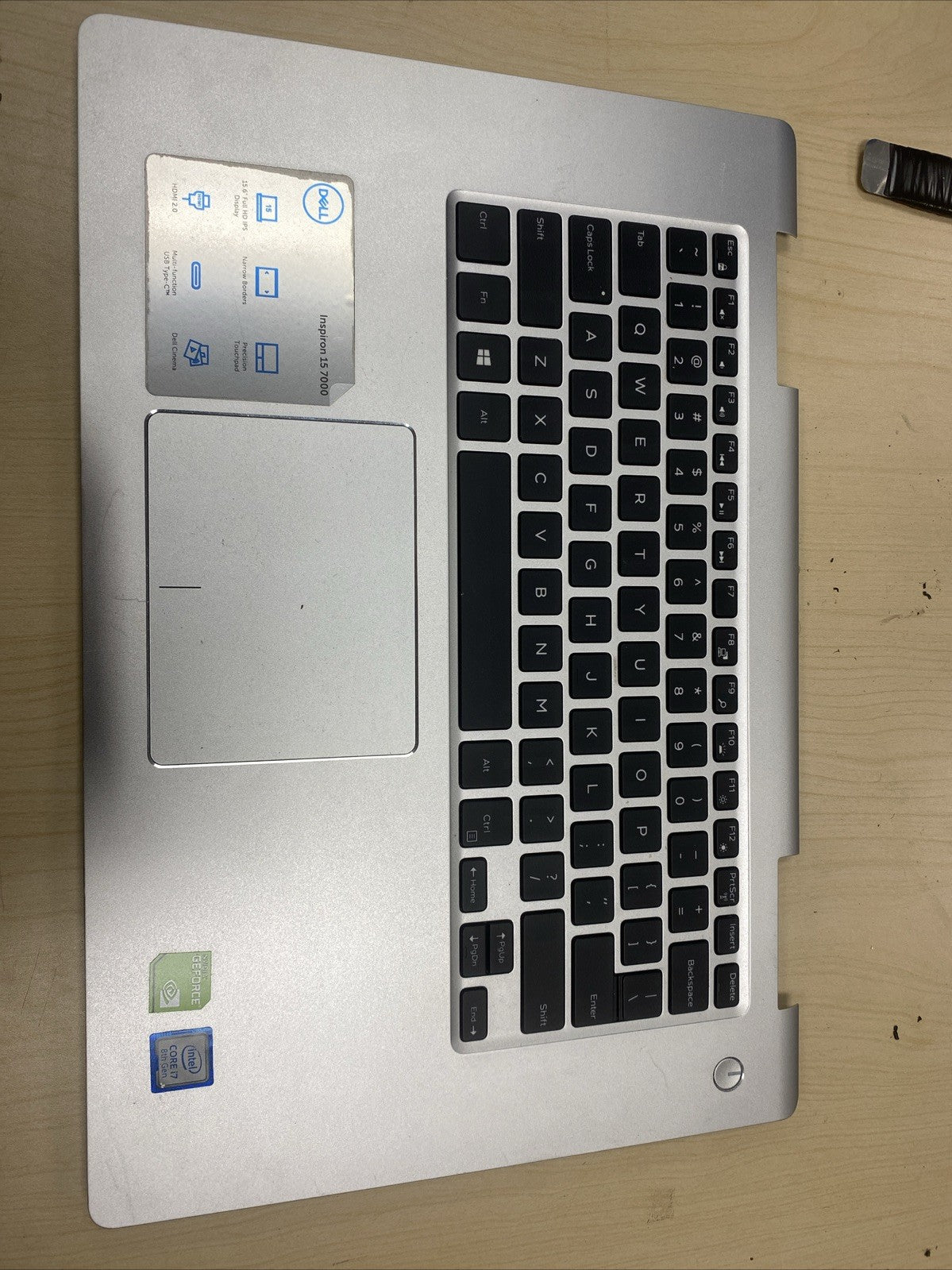 For Dell Inspiron 7500 7501 7000 2-in-1 Palmrest Backlit Keyboard with ...