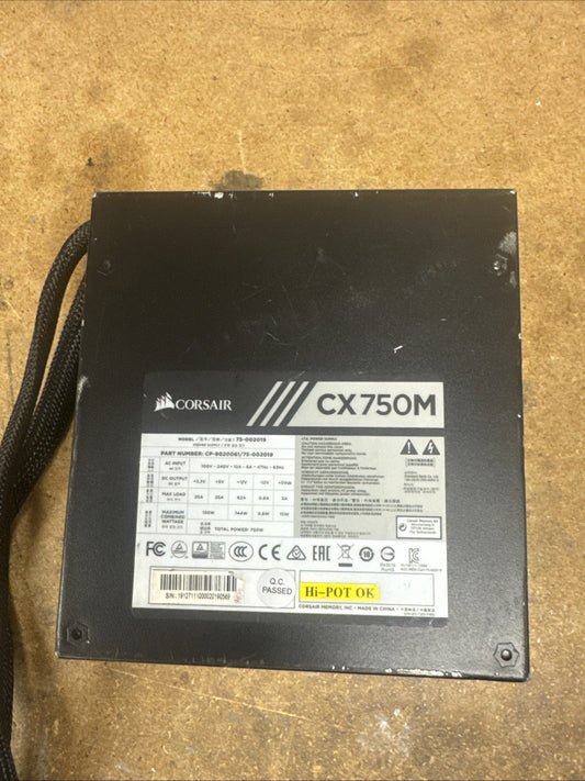 Corsair CX750M 750W ATX Semi-Modular Power Supply 75-002019 MISSING CABLES!!!!!!