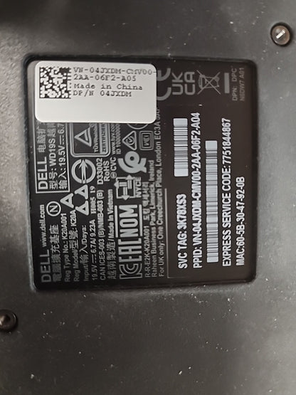 Dell WD19TB Thunderbolt Docking Station - Black K20A001