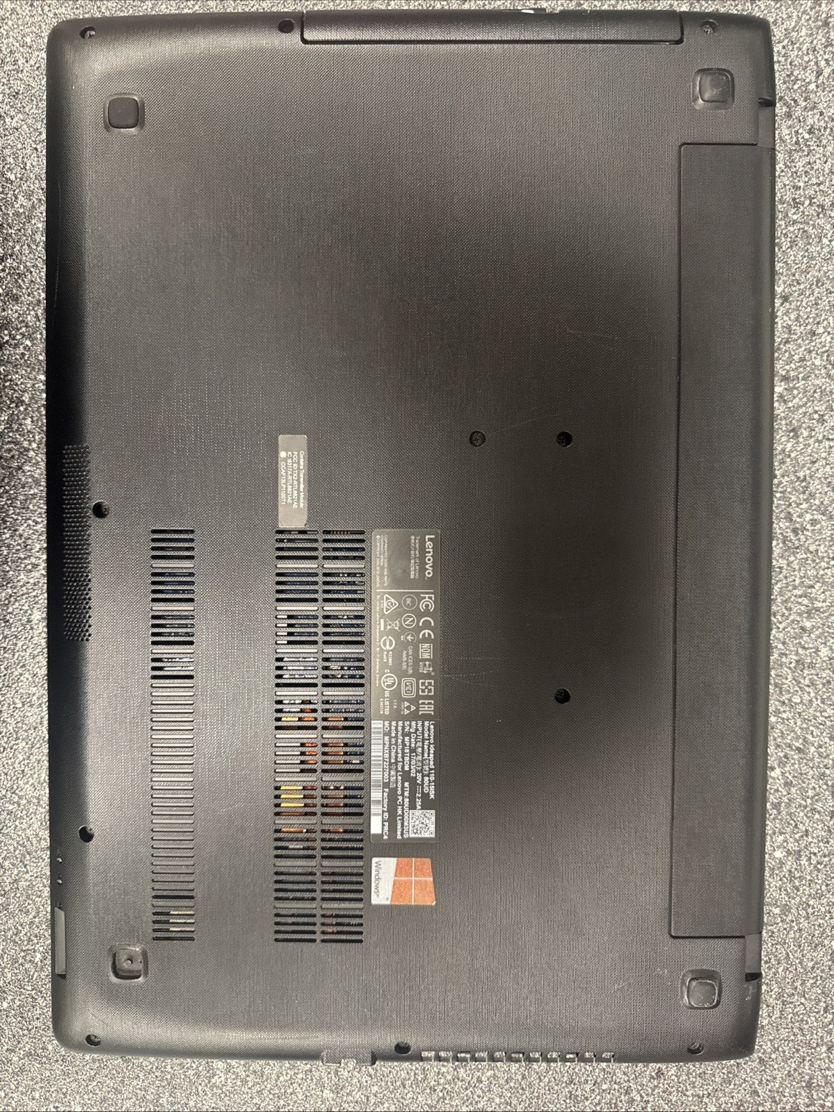 LENOVO IdeaPad 110-15ISK 80UD 15.5 laptop BATTERY NOT TEST AND HAS SCRATCHED!!!!