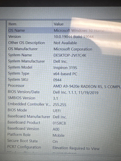 Dell Inspiron 11 3195,  2 in 1,  120GB 8GB AMD R5, BAD HINGE AND SCRATCHES ON IT