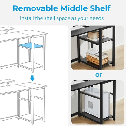 Computer Desk 39 Inch with Monitor Stand, Office Desk with Adjustable