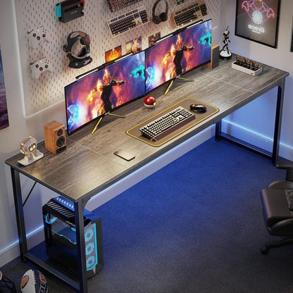 Computer Desk, 80 Inch Office Desk, Gaming Desk with Storage, Writing