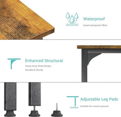 Computer Desk with Fabric File Drawers Cabinet, 47 Inch Home Office