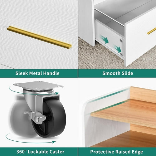 File Cabinet with Charging Station, 2 Drawer Lateral Filing Cabinet,