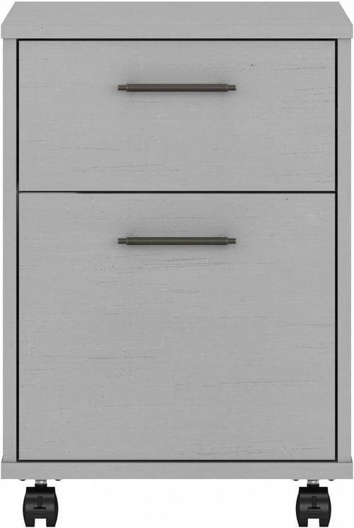 Bush Furniture Key West 2 Drawer Rolling File Cabinet in Cape Cod Gray