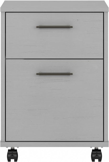 Bush Furniture Key West 2 Drawer Rolling File Cabinet in Cape Cod Gray