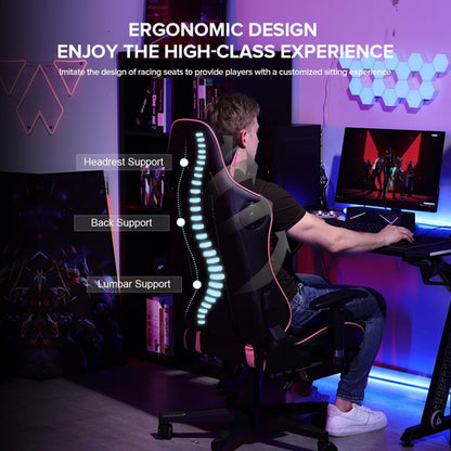 Gaming Chair with Footrest Speakers Video Game Chair Bluetooth Music