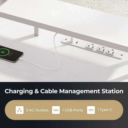 Electric L Shaped Standing Desk, 59 Inch Height Adjustable Stand up