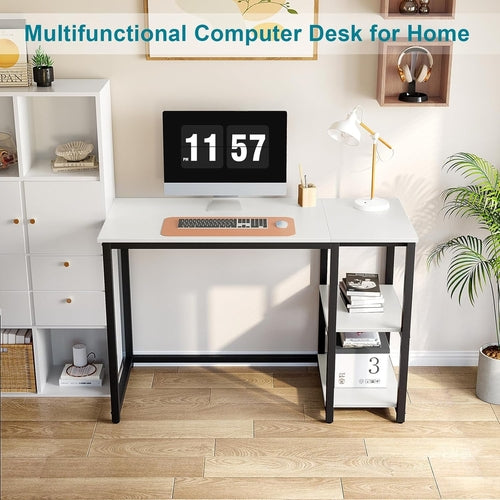 Computer Desk 40 Inches with 2-Tier Shelves Sturdy Home Office Desk