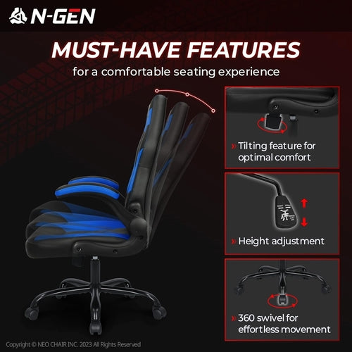 N-GEN Video Gaming Computer Chair Ergonomic Office Chair Desk Chair