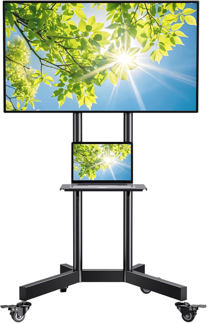 Rolling TV Stand for 32-85 Inch Tvs Holds up to 132 Lbs, Height