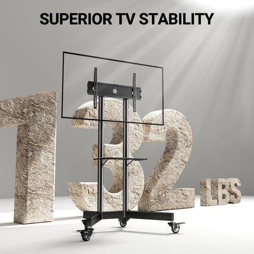 Rolling TV Stand for 32-85 Inch Tvs Holds up to 132 Lbs, Height