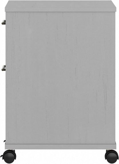 Bush Furniture Key West 2 Drawer Rolling File Cabinet in Cape Cod Gray