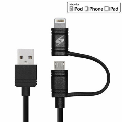 Amzer Apple MFi Certified 2-1 Sync & Charge Lightning cable with Micro USB