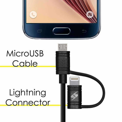 Amzer Apple MFi Certified 2-1 Sync & Charge Lightning cable with Micro USB