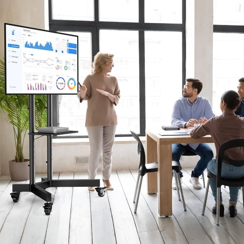 Rolling TV Stand for 32-85 Inch Tvs Holds up to 132 Lbs, Height