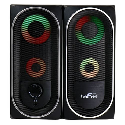 beFree Sound 2.0 Computer Gaming Speakers with LED RGB Lights