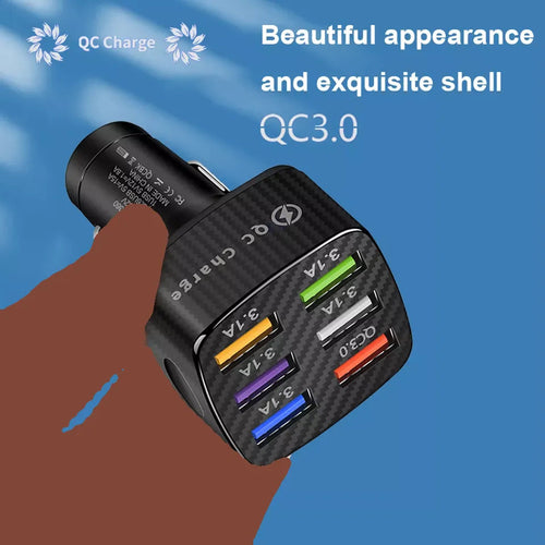 PBG 3 Port LED Voltage Wall Charger and 6 Port Car Charger Black/Black