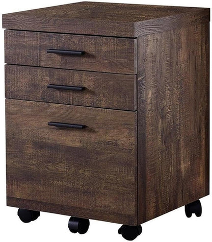 I 7400 Rolling File Cabinet 3 Drawer Brown Laminate