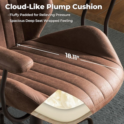 Ergonomic Home Office Chair, Mid-Century Modern Leather Chair, Mid