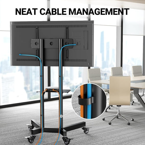 Rolling TV Stand for 32-85 Inch Tvs Holds up to 132 Lbs, Height