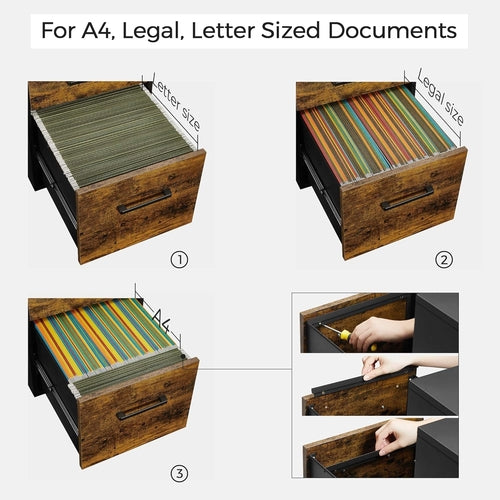 File Cabinet, Pre-Assembled except Wheels and Handles, Office Filing
