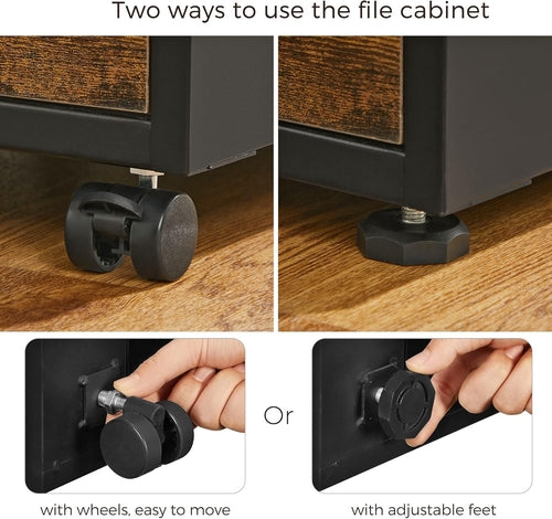 File Cabinet, Pre-Assembled except Wheels and Handles, Office Filing