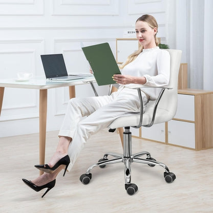 Home Office Desk Chair with Armrest and Wheels, Modern PU Leather