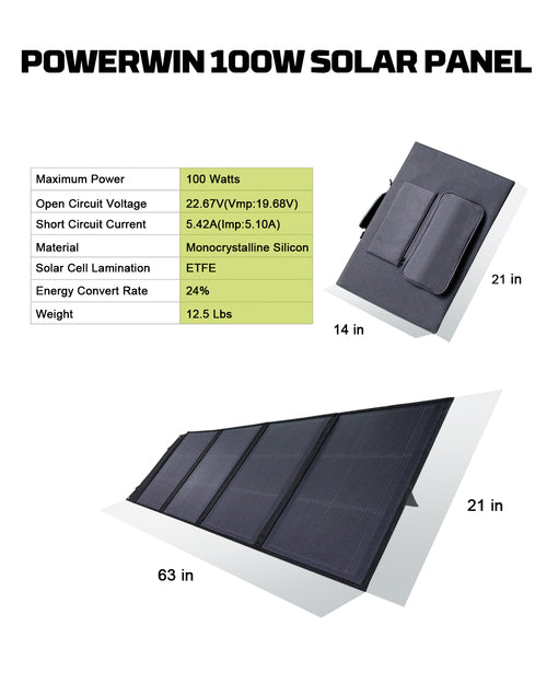 US POWERWIN Foldable Solar Panel PWS100 2 Pack 200W