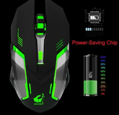 Ninja Dragon Stealth 7 Silent LED Gaming Wireless Mouse