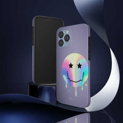 Happy Face with Stars Tough Case for iPhone with Wireless Charging