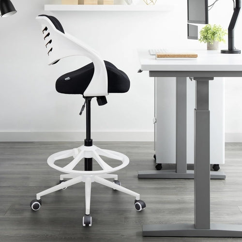 Ergonomic Drafting Chair,Standing Computer Desk Chair,Foot Ring,Lumbar