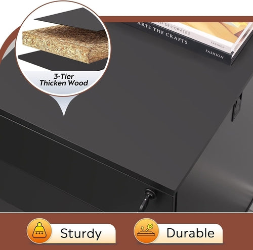 3 Drawer File Cabinet with Lock, Small Rolling Filing Cabinet under