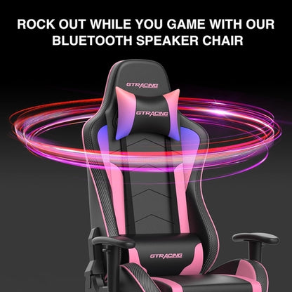 Gaming Chair with Footrest Speakers Video Game Chair Bluetooth Music