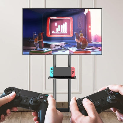 Rolling TV Stand for 32-75 Inch TVs with Shelf